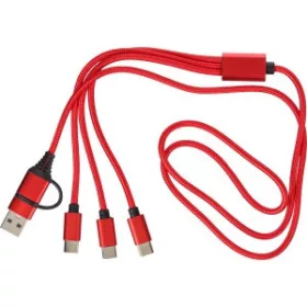 6-in-1 töltőkábel (100cm, piros)