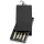 Mini Rotate fém pendrive (raktári) (16GB / 26x8mm, fekete)