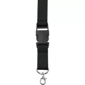 Csatos nyakpánt cseppkarabinerrel (fekete)
