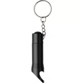 Üvegnyitó / kulcstartó / lámpa (7cm, fekete)