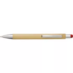 Bambusz és műanyag golyóstoll (14cm, piros)