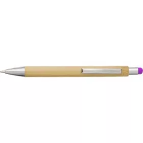 Bambusz és műanyag golyóstoll (14cm, pink)