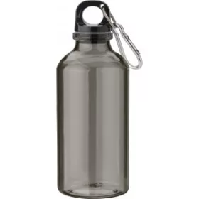 RPET palack karabinerrel, 400 ml (fekete)