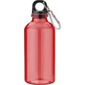RPET palack karabinerrel, 400 ml (piros)