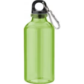 RPET palack karabinerrel, 400 ml (világoszöld)