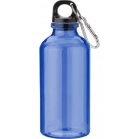 RPET palack karabinerrel, 400 ml (kék)
