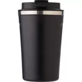 Duplafalú fedeles pohár, 380 ml (14.2cm, fekete)