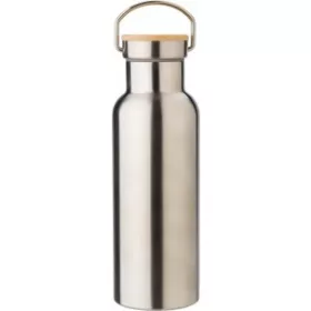 Duplafalú rozsdamentes acél palack, 500 ml (króm)