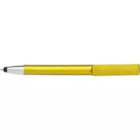   Golyóstoll telefontartóval, kék tollbetéttel (14.5cm, sárga)