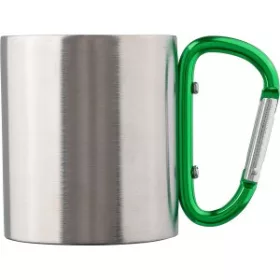   Duplafalú utazóbögre karabinerrel, 185 ml (7.9, d:6.8cm, zöld)