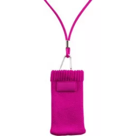 Mobiltelefon tok nyakpánttal, poliészter (pink)