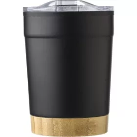 Rozsdamentes acél utazópohár, 300 ml (12.5cm, fekete)