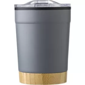 Rozsdamentes acél utazópohár, 300 ml (12.5cm, szürke)