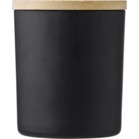 Üveg gyertyatartó (13cm, fekete)