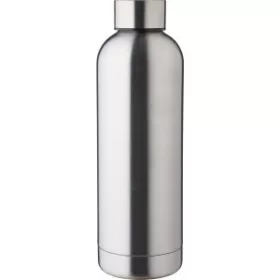 Újraacél duplafalú palack, 500 ml (23, d:7.5cm, ezüst)