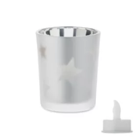 LED mécses (5,6X5,6X6,7CM, ezüst)