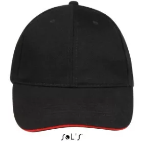 Sols Buffalo 6 paneles baseballsapka (U, fekete)