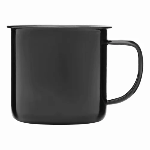 RETRO CUP - zománcozott bögre (fehér, fekete)