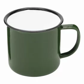RETRO CUP - zománcozott bögre (fehér, zöld)