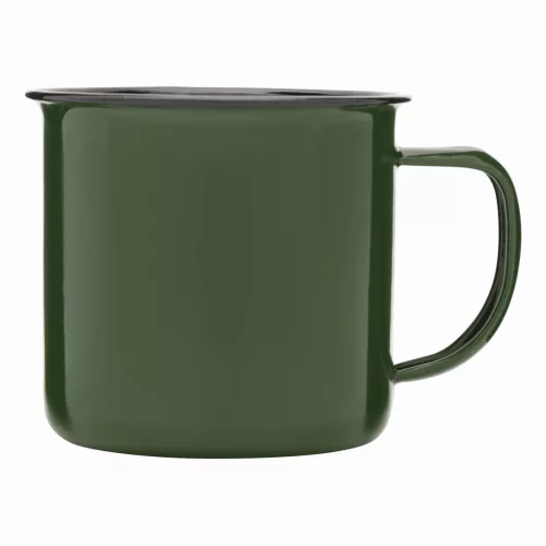 RETRO CUP - zománcozott bögre (fehér, zöld)