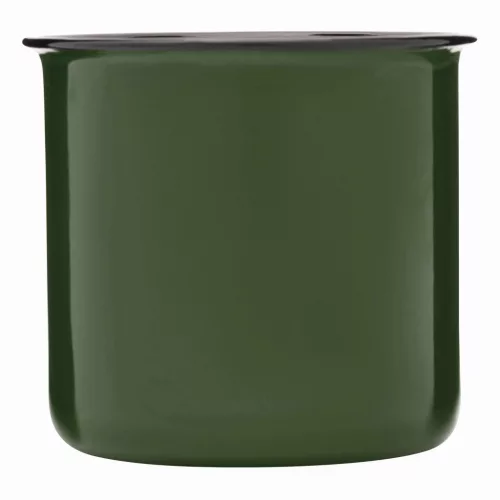 RETRO CUP - zománcozott bögre (fehér, zöld)