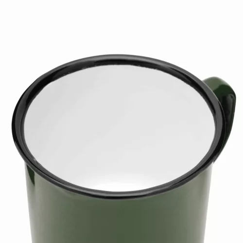 RETRO CUP - zománcozott bögre (fehér, zöld)
