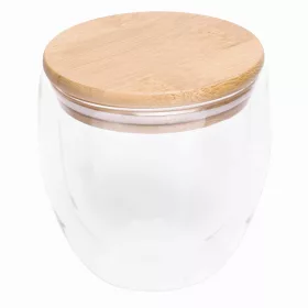   BAMBOO ART S - duplafalú üvegpohár, kapacitása kb. 250 ml