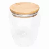 BAMBOO ART M - duplafalú üvegpohár, kapacitása kb. 350 ml
