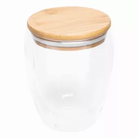   BAMBOO ART M - duplafalú üvegpohár, kapacitása kb. 350 ml