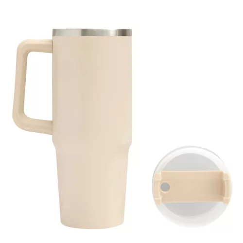 DRINK DELUXE - vákuumos ivópohár, Tumbler (bézs)