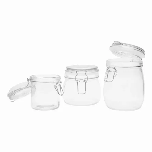 CLICKY S - üveg tárolóedény csatos fedéllel, kapacitása kb. 280 ml