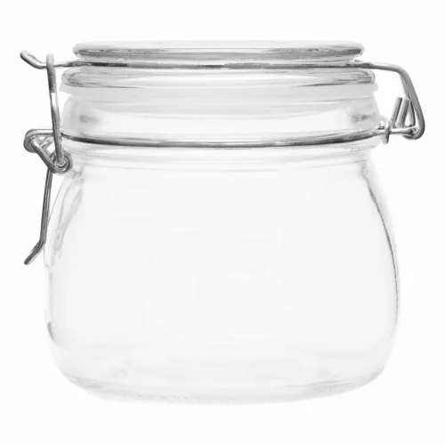 CLICKY M - üveg tárolóedény hintafedéllel, kapacitása kb. 500 ml