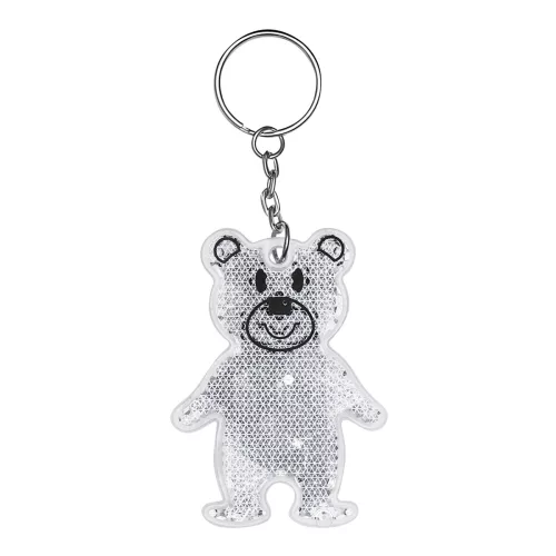 TEDDY - mackós kulcstartó (fehér)