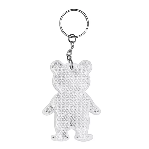TEDDY - mackós kulcstartó (fehér)