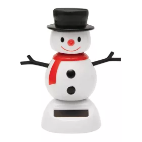 SANTA - napelemes télapó figura (fehér / hóember)