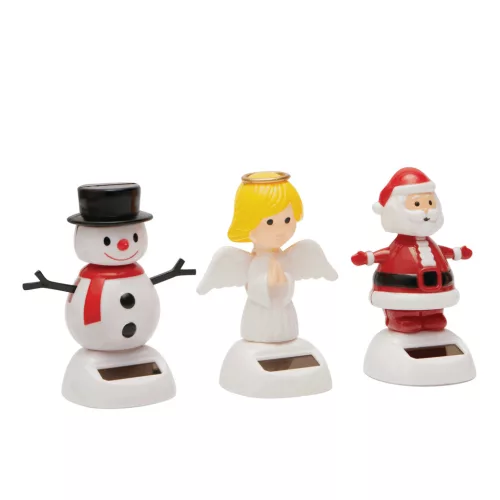 SANTA - napelemes télapó figura (fehér / hóember)