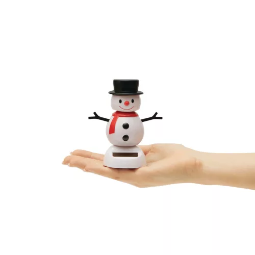 SANTA - napelemes télapó figura (fehér / hóember)