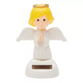 SANTA - napelemes télapó figura (fehér / angyalka)