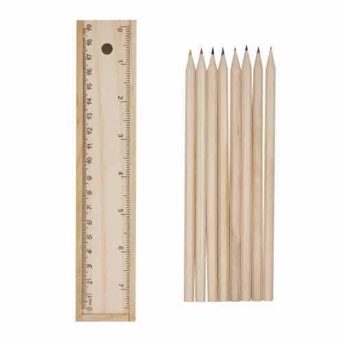 STRAIGHT - 8 db színes ceruza natúr fából, kihegyezve