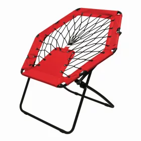   CHILL OUT - hordozható szék gumikötelekkel (fekete, vörös)