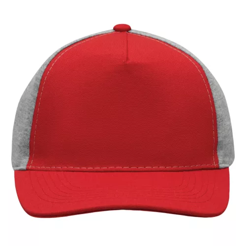 UP TO DATE - 5 paneles baseball sapka (szürke, vörös)