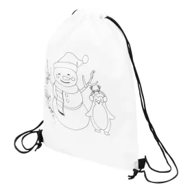 COLOURFUL SNOWMAN - kiszínezhető zsinóros tornazsák