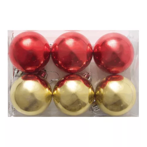 XMAS LINE - Karácsonyi gömb dísz szett (arany, vörös)
