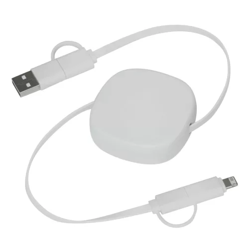 TRANSFER SQUARE - töltő- és adatátviteli kábel (fehér)