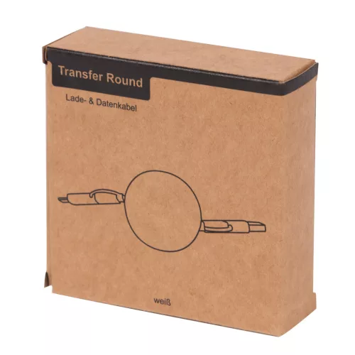 TRANSFER ROUND - töltő- és adatátviteli kábel (fehér)