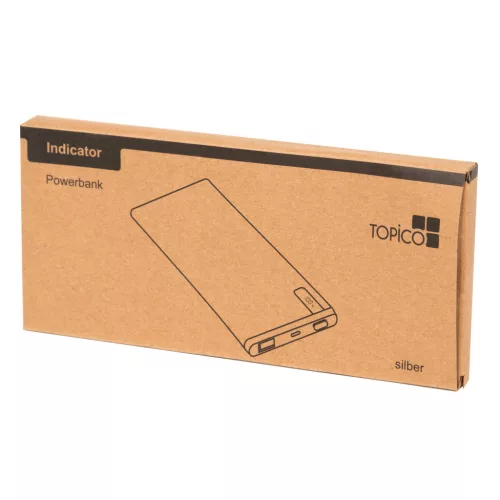 INDICATOR - powerbank - a tökéletes tartalék energia útközben (ezüst)