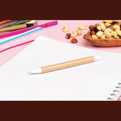 Papír golyóstoll (14,3 × ø 1 cm, Fehér)