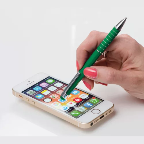 Fém golyóstoll érintőképernyőhöz (12,8 × ø 0,9 cm, Zöld)