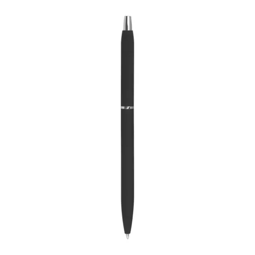Gumírozott fém golyóstoll (14 × ø 0,8 cm, Fekete)