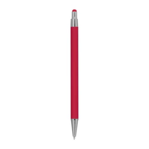 Gumírozott fém golyóstoll érintőképernyőhöz (14,5 × ø 0,8 cm, Piros)